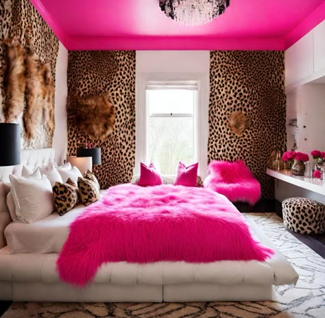 Dark Painted Rooms, Bedroom Ideas Organization, Nail Technician Room, Animal Print Room, Y2k Apartment, Party Interior, Apartment Room Decor, Painted Rooms, Y2k Bedroom