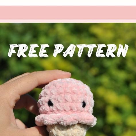 Cute Crochet Amigurumi Kawaii, Crochet Ice Cream Cone Pattern Free, Ice Cream Crochet Pattern Free, Instagram Free Crochet Pattern, Crochet No Sew Amigurumi Free Pattern, Free Crochet Patterns Plushies, Cute Crochet Plushies Free Pattern, Free No Sew Crochet Patterns, Quick Crochet Patterns Free