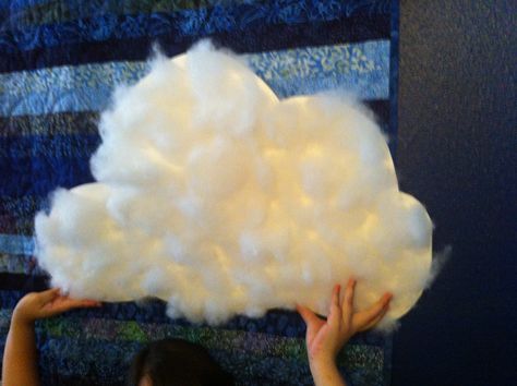 Cloud.  Foam core, spray adhesive and pillow stuffing.   For classroom theme.  The Sky is the limit! Raindrops will be added. Clouds Classroom Theme, Sky Themed Classroom, Cloud Classroom Theme, Classroom Clouds Decor, Sky Theme Classroom Decorations, Weather Room Theme, Clouds For Classroom Decor, The Sky Is The Limit Classroom Theme, Sky Classroom Theme