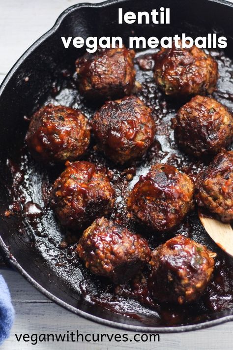 Bbq Lentils, Vegan Lentil Meatballs, Lentil Balls, Lentils Rice, Lentil Meatballs, Monday Recipes, Vegan Main Course, Vegan Lentil, Vegan Meatballs