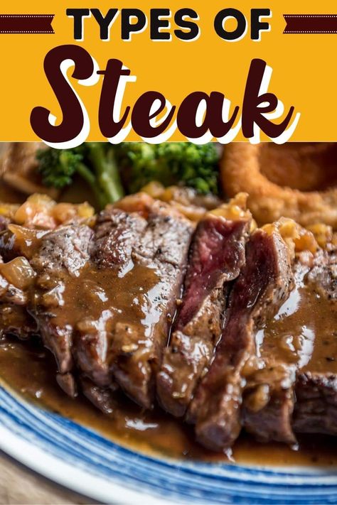 Whether it’s a juicy ribeye, tender filet mignon, or one of the lesser-known cuts, these are the 17 different types of steak every home cook should know. Types Of Steak, London Broil Steak, Flap Steak, Cooking Short Ribs, Steak Skewers, Broiled Steak, Cube Steak Recipes, Beef Filet, Tenderloin Steak