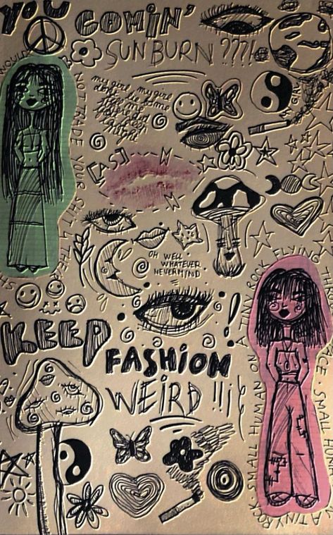 doodles grunge y2k drawing bullet journal | Psychedelic drawings, Funky art, Art tutorials drawing Drawing Ideas Y2k, Vent Book, Y2k Drawings, Arte Grunge, Indie Drawings, Grunge Art, Sketchbook Art Journal, Small Drawings, Arte Sketchbook