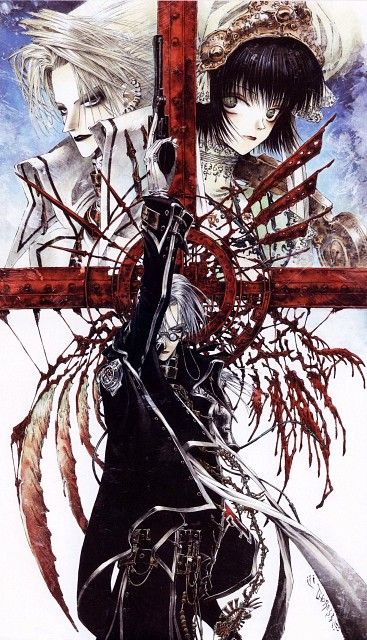 Shibamoto Thores, Gonzo, Trinity Blood, Fabrica Theologiae, Cain Nightroad Blood Wallpaper, Trinity Blood, Cute Headers For Twitter, Dark Wings, Blood Art, Creatures Of The Night, Gothic Anime, Artist Art, Drawing Inspiration