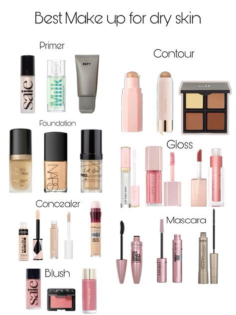 Makeup Products For Dry Skin Faces, Makeup Routine Dry Skin, Foundation For Dry Sensitive Skin, Waterproof Makeup Products, Hydrating Foundation Dry Skin, Dewy Foundation For Dry Skin, Best Makeup Products For Dry Skin, Dry Skin Makeup Products, Makeup Hacks For Dry Skin