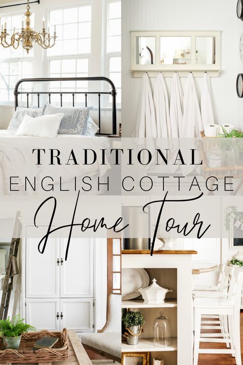 Traditional English Cottage Home Tour - Share the Love Series - Pine and Prospect Home Cottage Style Decor Bedroom, English Cottage Style Fireplace, English Farmhouse Style, English Country Shabby Decor, English Country Farmhouse Decor, English Cottage Living Rooms Cozy, English Cottage Style Rugs, Modern English Cottage Decor, Vintage English Cottage Decor