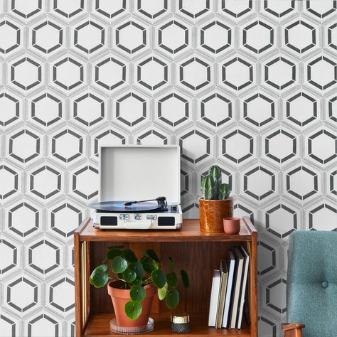 Black hexagon tile