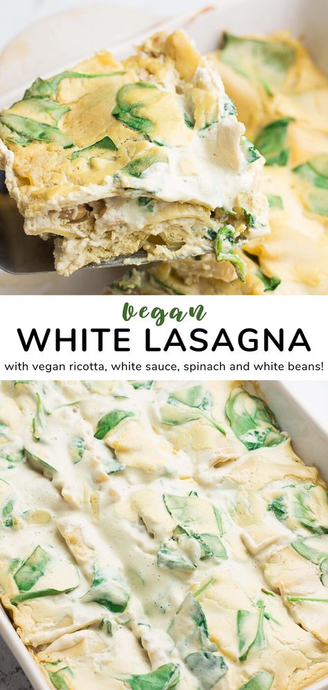 Vegan White Lasagna, Lasagna With Noodles, Vegan Lasagna Recipe, January Recipes, Nora Cooks, Lasagna Recipe With Ricotta, White Lasagna, Baked Pasta Dishes, Vegan Alfredo Sauce