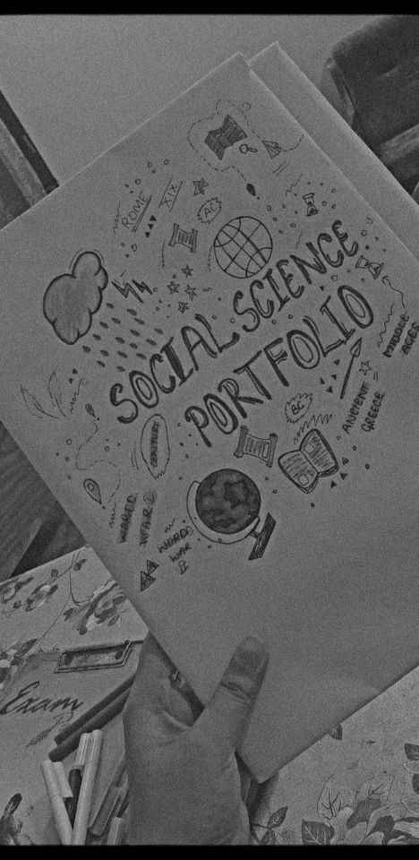 Social Science Doodle, Social Studies Portfolio Cover Page, Social Science Border Design, First Page Of Project Social Science, Social Portfolio Cover Page, Social Assignment Cover Page Ideas, Social Science Project Front Page Ideas, Social Science Portfolio Cover Page, Front Page Design Social Science