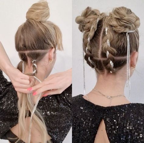 Easy Space Buns Festival Hairstyle ! 💇‍♀️🪐🎉 | hairstyle | Easy Space Buns Festival Hairstyle ! 💇‍♀️🪐🎉 | By Simple Summer Space Buns, Cute Disney Hairstyles Simple, Festival Space Buns, Space Buns With Tinsel, Space Buns Festival, Space Buns With Ribbons, Space Buns For Fine Hair, Braided Hairstyles Space Buns, Wedding Hair Space Buns