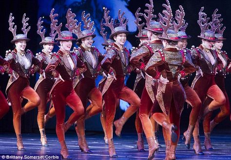 Collective costumes: Rockettes perform at Radio City Music Hall's Christmas Spectacular, benefiting the Garden of Dreams Foundation Reindeer Costumes, Rockettes Christmas, Christmas Tv Shows, Christmas Performance, Macy's Day Parade, Dancer Legs, Christmas Parade Floats, Carnival Girl, Reindeer Costume