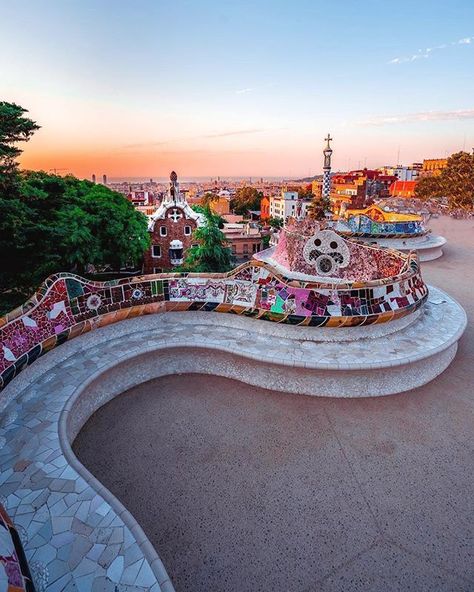 Barcelona, Spain Barcelona Tourist Attractions, Parque Guell, Barcelona Aesthetic, Parc Guell, Park Guell, Paradise Travel, Visit Barcelona, Park Güell, Barcelona City