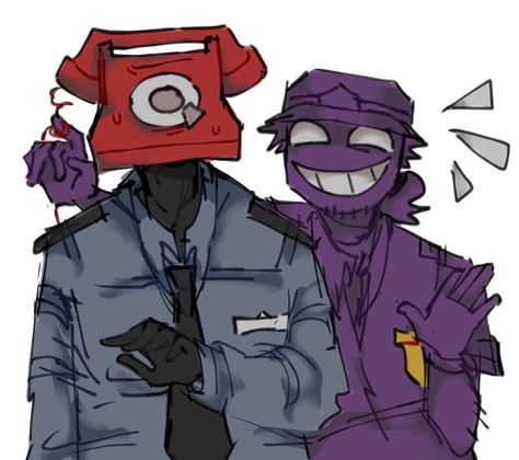 Rebornica Phone Guy, Purple Guy Vincent, Telephone Guy Fnaf, Phone Guy X Vincent, Vincent Purple Guy, Dsaf Phone Guys, Purplephone Fnaf, Phone Guy And Purple Guy, Phone Guy Pfp