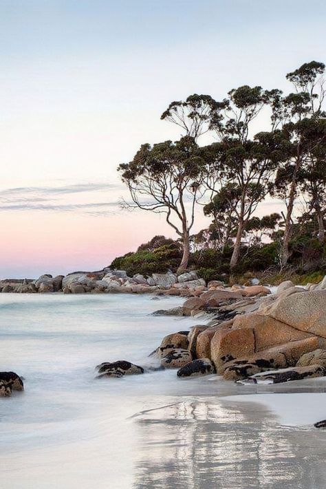 Byron Bay, New South Wales, Australia. Binalong Bay Tasmania, Tasmania Aesthetic, Tasmania Landscape, Tasmania Beach, Australia Landscape, Outback Australia, Australian Travel, Tasmania Australia, Great Barrier Reef