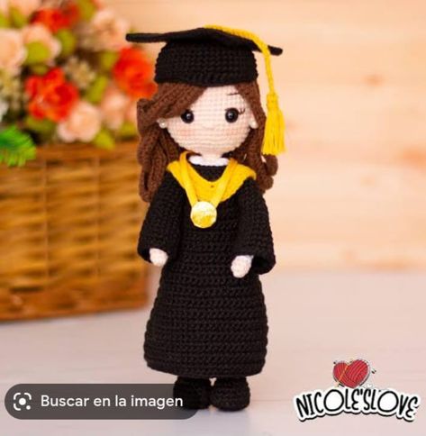 Amigurumi Graduation Free Pattern, Graduation Crochet Ideas, Graduation Amigurumi, Crochet Graduation Gift, Crochet Dragonfly Pattern, Easter Crochet Patterns Free, Doll Patterns Free, Keychain Pattern, Crochet Patterns Free Beginner