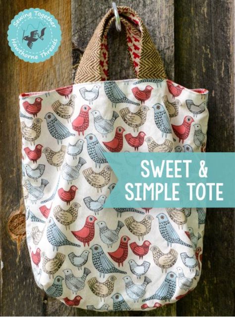 Sweet and Simple Tote Pochette Diy, Shopping Bag Pattern, Tote Tutorial, Making Bags, Simple Tote, Sew Ins, Tote Bags Sewing, Costura Diy, Weekly Newsletter