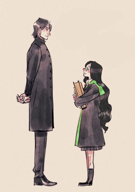 Fem Harry Potter, Female Harry Potter, Fem Harry, Snape Fanart, Severus Snape Fanart, Harry Potter Severus, Harry Potter Severus Snape, Severus Rogue, Snape Harry Potter