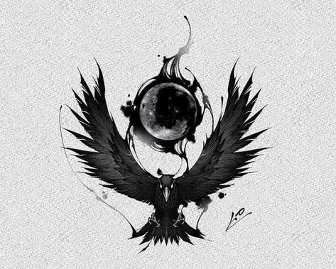 Back Tattoo Men, Ink Art Drawing, Raven Artwork, Crow Tattoo Design, Black Bird Tattoo, Black And White Tattoo, Small Chest Tattoos, Crow Tattoo, Muster Tattoos