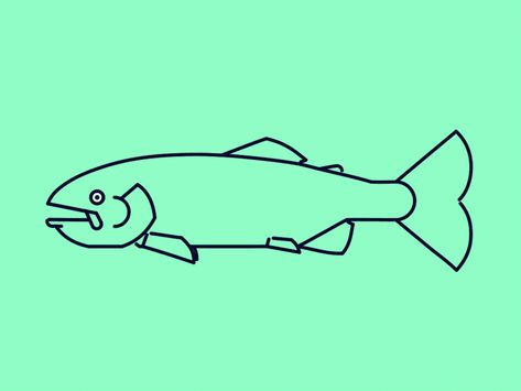 FISH GIF: '"Trout Swimming" by James Hazael on Mar 19, 2017. Rigged & animated with Moho Studio. It's quite a powerful animation tool that is often overlooked. I've been trying to learn it because it handles rigging & stroke/bezier animation so much better....' NOTE: PRESS "READ IT" TO SEE 5 MORE GIFS  FROM THIS CREATOR.   NTS: I pinned all the GIFs in the "Read It" section of this pin. Fish Animation Reference, Fish Movement Animation, Fish Gif Animation, Fish Swimming Animation, Fish Swimming Gif, Transforming Animation, Fishing Animation, Swimming Animation, Trout Swimming