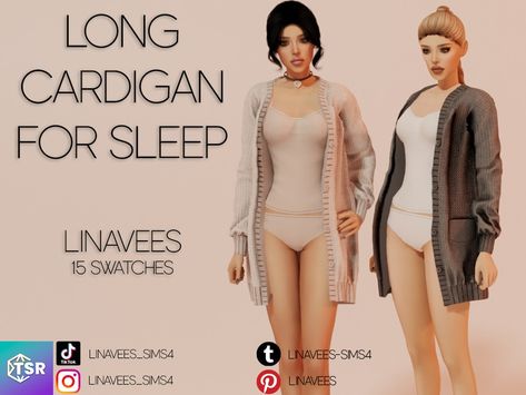 The Sims Resource - MAGNOLIA - CARDIGAN FOR SLEEP Ts4 Cardigan Accessory, Sims 4 Cc Clothes Sleep, Sims 4 Cardigan Accessory, Sims 4 Nightgown Cc, Sims 4 Cc Nightgown, Sims 4 Cardigan Cc, Sims 4 Cc Cardigan, Sims 4 Cardigan, Sleeping Gown