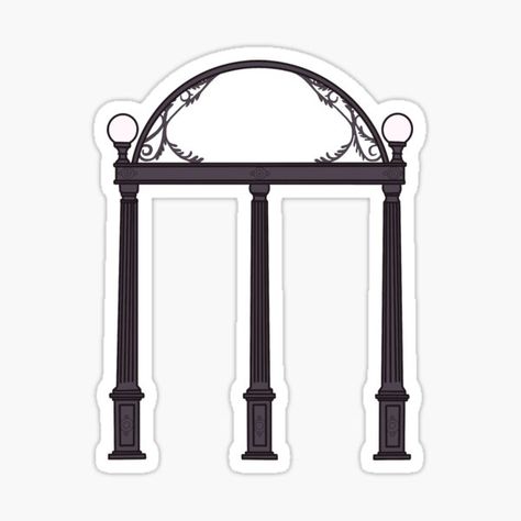 "uga arch illustration" Sticker for Sale by cederucki | Redbubble Ginny And Georgia Stickers, Arch Sticker, Uga Arch, Uga Stadium, Uga Arch Painting, Georgia Stickers, Top Artists, Arch, Sticker Design