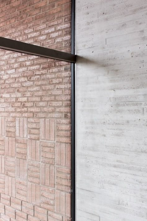 Saunalahti School by Verstas Architects Interior Brick, Brick Detail, Concrete Bricks, Brick Architecture, Brick Facade, Brick Building, Facade Architecture, Brick And Stone, Brickwork