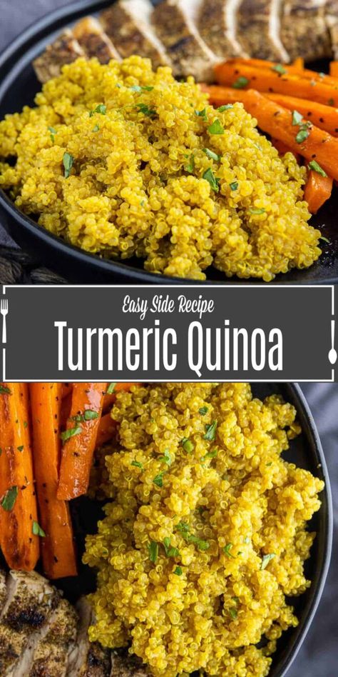 Quinoa Flavoring Recipes, Flavored Quinoa Recipes, Quinoa Side Dish Recipes, Flavor Quinoa, Flavored Quinoa, Quinoa Recipes Side Dish, Turmeric Quinoa, Fertility Food, Substitute For Rice