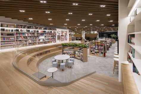 Public Library Design, Incheon South Korea, Bookstore Design, School Library Design, Library Cafe, School Building Design, Woodworking Blueprints, Library Architecture, School Interior