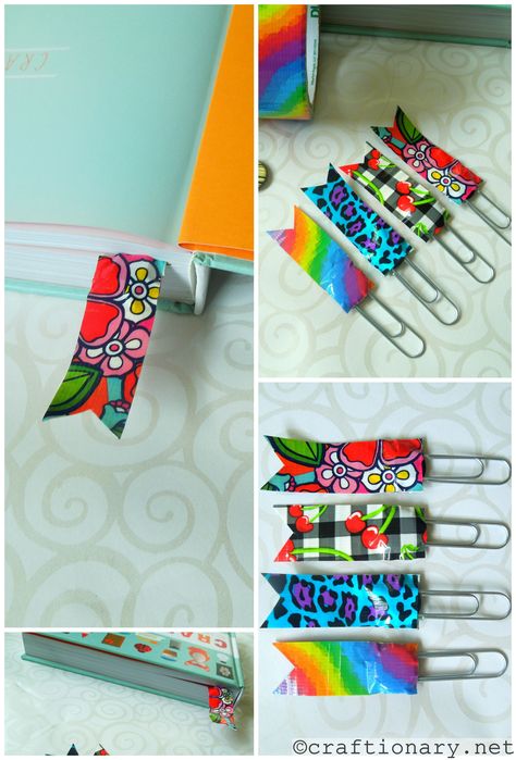 Duct Tape Bookmarks, Tape Bookmarks, Duct Tape Diy, Duct Tape Projects, Duct Tape Crafts, Tape Projects, Girl Scout Crafts, Tape Ideas, Bookmark Ideas