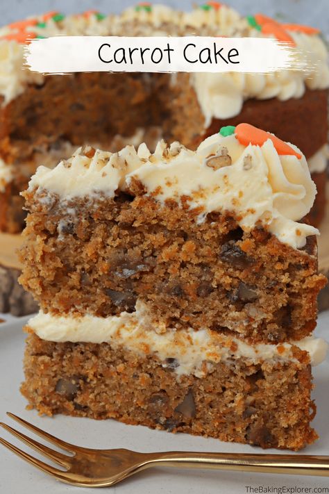 Carrot Cake Recipe Uk, Vegetable Cake Recipes, Pipeable Cream Cheese Frosting, Treacle Scones, Recipe For Carrot Cake, Cake With Pecans, Cake Recipes Uk, Cake Carrot, Vegetable Cake