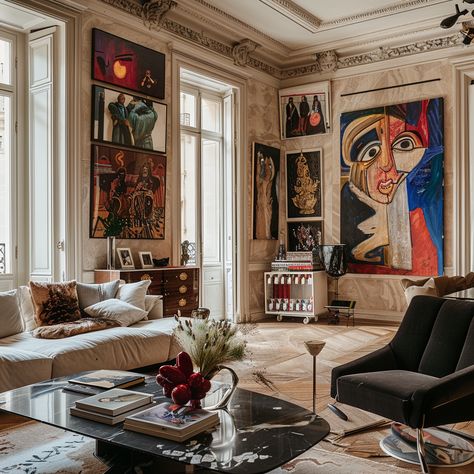 Interior Design Parisian Style, Paris Apartment Interiors, Paris Living Rooms, Parisian Interior Design, Parisian Living Room, Parisian Bedroom, Paris Interiors, French Living Rooms, Parisian Decor