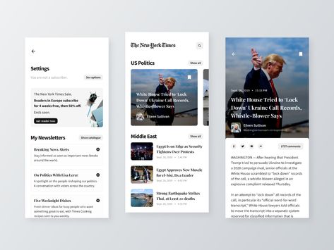 Hey, folks!Just a concept of famous newspaper.Press "L" or "F" or click the Like! =)Cheers! Card Ui, News Website Design, Mobile News, Newspaper Design, Mobile Ui Design, News Apps, Website Design Layout, App Design Inspiration, Mobile App Ui