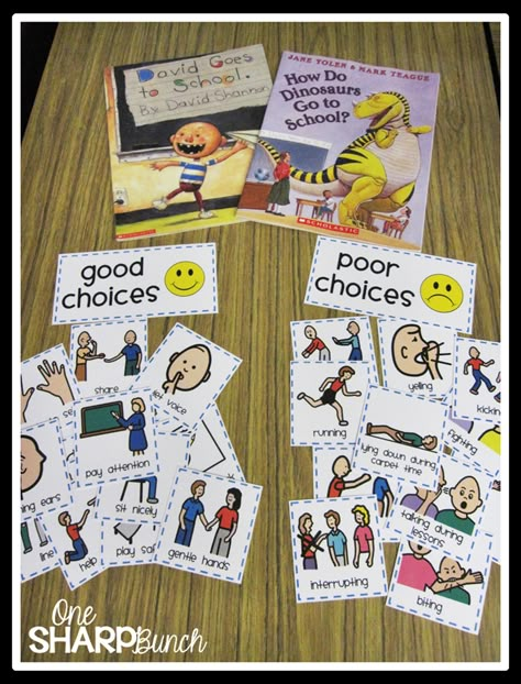 5 Activities You Shouldn't Skip the First Week of Kindergarten - Good and Poor Choices Expected Unexpected Behaviors, Expected Vs Unexpected Behaviors Free, Kindergarten Classroom Organization Center Rotations, Kindergarten Writing Craft, Prek Fun Friday Activities, Expected Vs Unexpected Activities, Fun First Week Of School Activities, Good And Bad Behavior Pictures For Kids, Back To School Centers Preschool