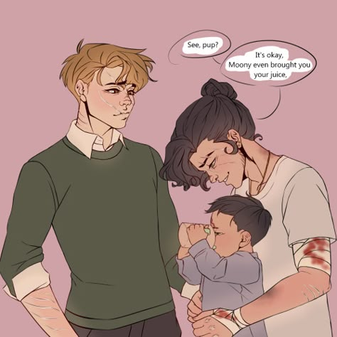 Wolfstar As Parents Fanart, Wolfstar Family Fanart, Wolfstar Daughter Fanart, Wolfstar And Harry Fanart, Wolfstar Family, Wolf Star Fanart Spicy, Wolfstar Raising Harry Fanart, Wolfstar And Harry, Wolfstar Fanart Cute