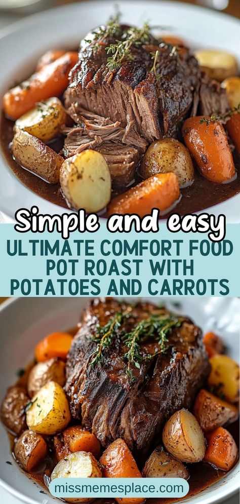 Steak Carrots And Potatoes, Best Pot Roast Recipe, Pot Roast With Carrots, Roast With Potatoes And Carrots, Pot Roast With Potatoes, The Best Pot Roast, Carrots In Oven, Roast Beef And Potatoes, Recipe With Potatoes