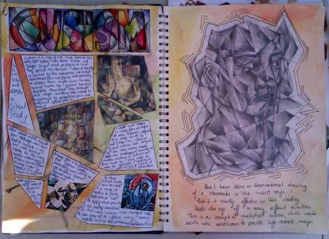 Cubism study for GCSE Art 'Order and 'Disorder' Music Art Diy, Galaxy Art Painting, Textiles Gcse, Igcse Art, Fauvism Art, Animal Art Projects, Gcse Art Sketchbook, Cubist Art, Art 2024