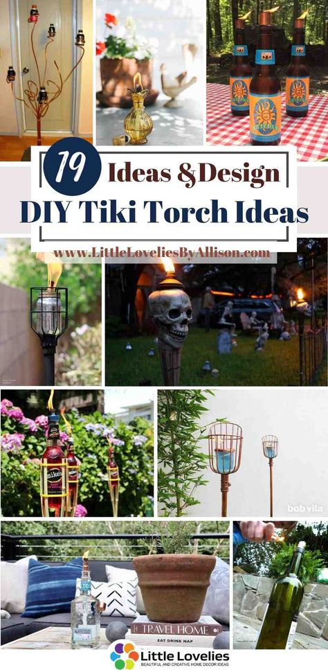 Tiki torches are great light sources as well as premium aesthetic material for events of any sort. They are a cheap albeit an efficient form of outdoor lighting and are purported to dispel mosquitoes and other insects when paired with citronella for fuel. All in all, the right style of Tiki torches are a great addition to themed parties, outdoor sit-outs, and a nice way to light up the yard. #TikiTorch Tiki Torch Ideas Backyards, Tiki Torch Ideas, Diy Tiki Torch, Tiki Torches Diy, Torches Diy, Citronella Torches, Wine Bottle Tiki, Tiki Lights, Wine Bottle Tiki Torch