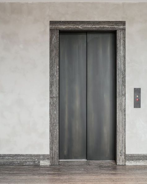 Van Den Weghe on Instagram: “Stone by Van den Weghe office design by @stephane.boens Pictures by @cafeine #interiordesign #interior #interiordesigner #interiordecor…” Elevator Corridor Design, Elevator Door Design Graphic, Lift Lobby Design Residential Luxury, Lift Door Design Elevator Lobby, Fancy Elevator Interior, Downtown Apartment, Elevator Lobby, Elevator Design, Lobby Interior Design