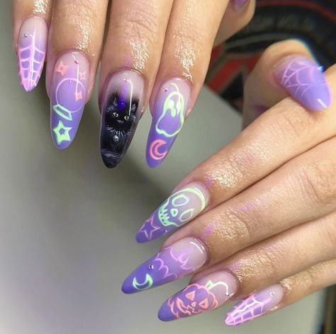 Best Nail Designs 2023, Witch Nails, Witchy Nails, Goth Nails, Her Nails, Really Cute Nails, Nails 2023, Spring Nail Art, Kawaii Nails