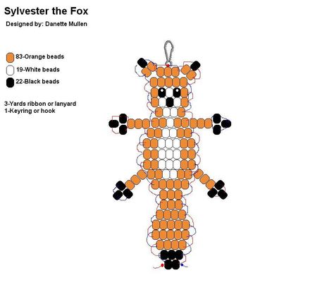 Pony Bead Fox Pattern, Brad Animal Patterns, Chicken Pony Bead Pattern, Free Pony Bead Animal Patterns, Bead Pet Patterns, Seed Bead Animals Patterns, Holiday Beaded Jewelry, Pony Bead Animals, Pony Bead Projects