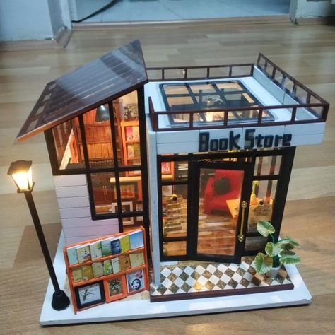 Retail Store Layout, Bookstore Design, Books Pictures, Nick Nacks, Concept Models Architecture, Small Cafe, Felt Crafts Diy, Store Layout, Miniature Book