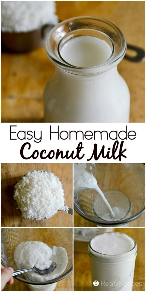 Easy Homemade Coconut Milk How To Make Coconut Milk At Home, Diy Coconut Milk, Homemade Coconut Milk, Snacks Diy, Recipes Chili, Homemade Milk, Make Coconut Milk, Diy Coconut, Pizza Sandwich