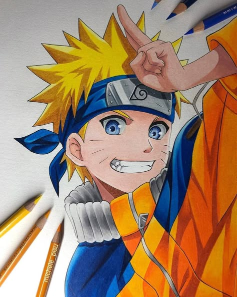 Naruto Drawing Color Pencil, Easy Manga, Manga Drawings, Naruto Painting, Naruto Sketch Drawing, Naruto Sketch, Best Anime Drawings, Anime Drawing Books, Manga Naruto