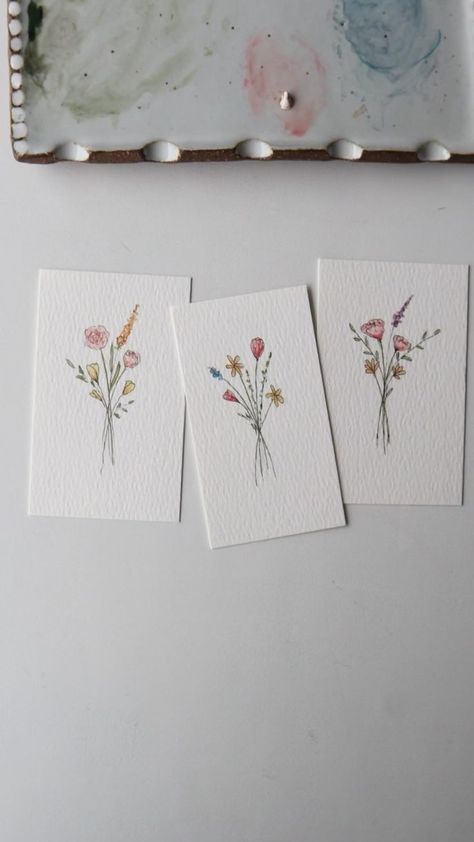 Watercolor Mini Bouquet in 2022 | Flower drawing, Watercolor flowers, Watercolor art lessons Watercolor Mini, Mini Bouquet, Watercolor Flowers Tutorial, Fabric Christmas Ornaments Diy, Christmas Ornaments Diy, Watercolor Paintings For Beginners, Watercolor Bookmarks, Watercolor Projects, Watercolor Flower Art