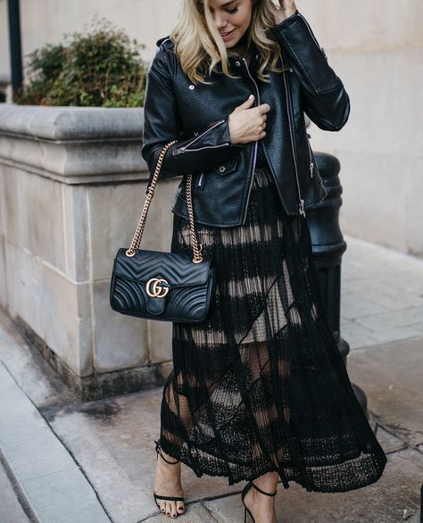 sheer black lace dress, Gucci Marmont black medium bag Gucci Marmont Medium Bag Outfit, Gucci Marmont Bag Outfit Black, Gucci Marmont Bag Outfit, Modern Black Gucci Bags, Gucci Marmont Medium, Luxury Black Gucci Bags, Gucci Black Crossbody Bag, Elegant Black Gucci Shoulder Bag, Pink Gucci Bag