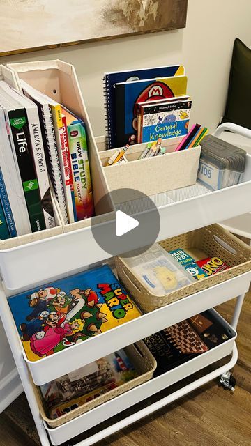 Natasha on Instagram: "This is how I organize the homeschool cart. Rolling carts allow us to homeschool around the house 🙌🏽📚 * * * #organizedhome  #organizedlife  #organization  #organizationideas  #homeschoolorganization  #momsofinstagram  #explore   Do you use a rolling cart for your homeschool or homework station?" Rolling Cart Organization, Cart Organization, Rolling Carts, Homework Station, Homeschool Decor, Jo Jo, Homeschool Kindergarten, Rolling Cart, Homeschool Organization