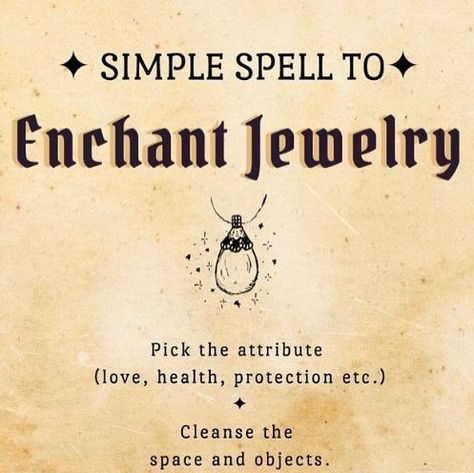 Your Witchy Friend on Instagram: "SPELL OF THE WEEK - how to enchant your jewelry 💍📿🔮 Credit: merkaba-study.com . . . . . . . . . . #enchantments #enchantedrock #enchantment #enchantress #enchanting #enchanted #crystalwitch #solitarywitch #modernwitch #greenwitch #traditionalwitch #eclecticwitch #witchywednesday #witchesoftheworld #witchcommunity #witchsociety #witchmemes #witchaesthetic #witchery #witchlife #witchywoman #witchesofinstagram #witchyvibes #witchythings #witchcraft" Enchanting Jewelry Witchcraft, How To Enchant Objects Witchcraft, Ancestral Witch, Enchanted Rock, Enchanted Jewelry, W.i.t.c.h Aesthetic, Eclectic Witch, Modern Witch, Green Witch