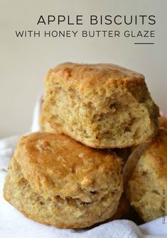 Bake From Scratch Recipes, Dinner Biscuits, Honey Butter Glaze, Biscuits With Honey, Apple Biscuits, Rolls Food, Sicilian Food, Baked Breakfast, Breakfast Recipies