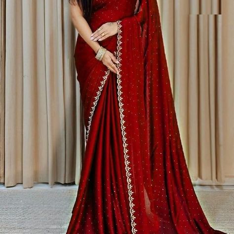 BEAUTIFUL CHINNON ZARKAN DIAMOND 
For Orders WhatsApp 7799900546
SAREE Price: 1350/- #saree #sarees #sareestyle #chinon #style #fashion #shopping #georgettesaree #onlineshopping #wholesale Red Chinon Saree For Party Wear, Red Chinon Party Wear Saree, Red Chinon Saree For Party, Diamond Saree, Red Georgette Saree With Sequins, Red Shimmer Saree, Saree Georgette, Red Wedding Dresses, Quick Outfits