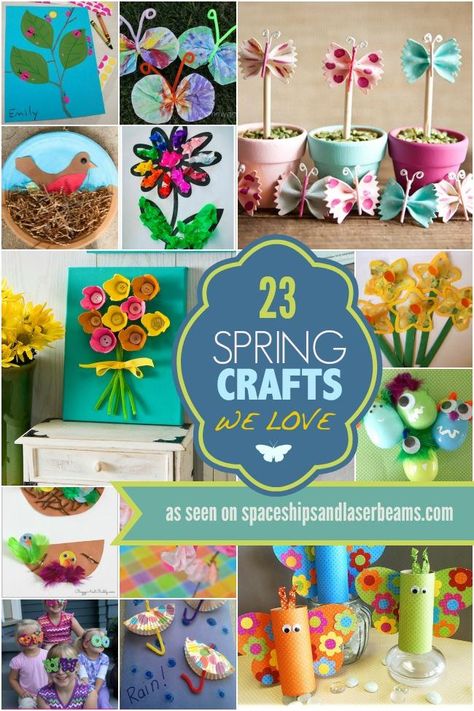 23 Spring Crafts kids Love. List with flowers, butterflies, birds and more. Diy Frühling, Diy Spring Crafts, Spring Camping, Spring Crafts For Kids, Free Your Mind, Diy And Crafts Sewing, Spring Activities, Craft Wedding, Spring Diy