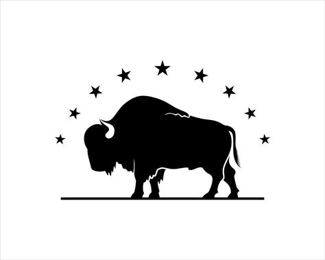 Animal Icon Design, Buffalo Silhouette, Bison Tattoo, Bison Logo, Buffalo Painting, Buffalo Logo, Grafic Art, Bison Art, Cricut Art